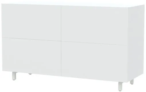 Vitt skåp med höj- och sänkbart skrivbord