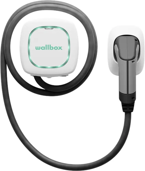 Wallbox Pulsar Plus laddstation med Wi-Fi, 22 kW, 7 meter, Typ 2, Vit