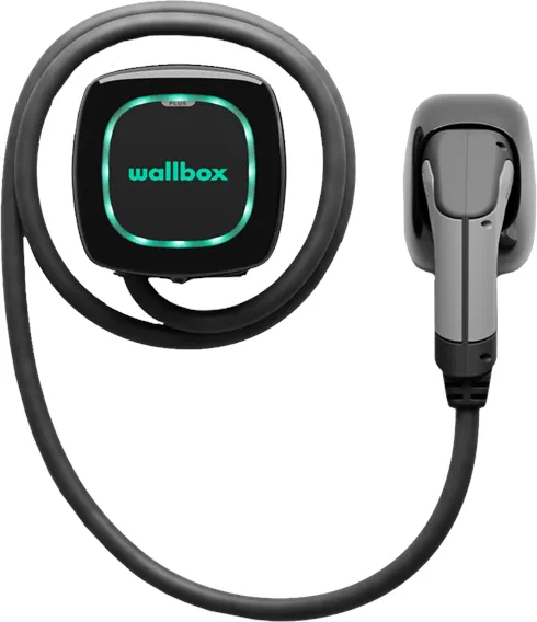 Wallbox Pulsar Plus laddstation med Wi-Fi, 22 kW, 5 meter, Typ 2, svart