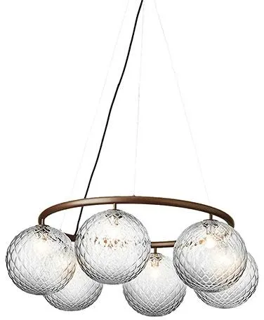 Nuura Miira 6 Circular Taklampa Mörk Brons/Optiskt Klart