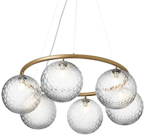 Nuura Miira 6 Circular Taklampa Mässing/Optic Klar