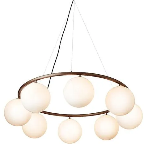 Nuura Miira 8 Circular Taklampa Mörk Brons / Opal Vit