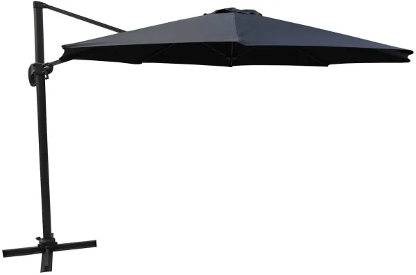 VENTURE DESIGN Leeds parasoll med lutning, 3,5 m - svart tyg och aluminium
