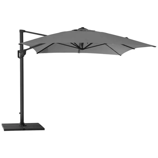 Cane-Line Hyde Luxe parasoll inkl. bas - 3x4 m - Aluminium med antracitfärgad duk