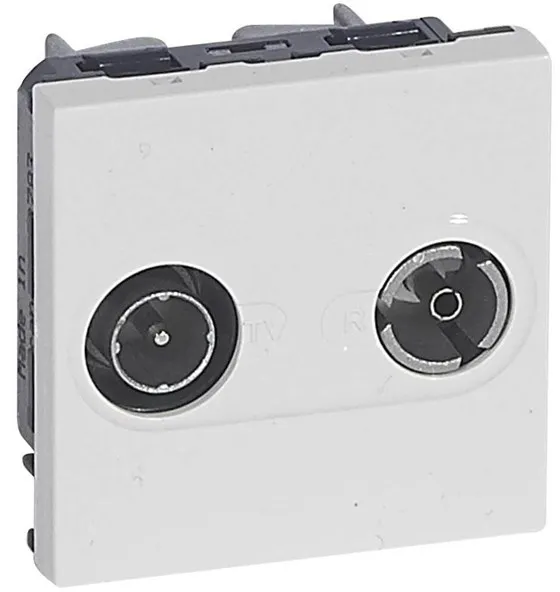 Legrand TV/radio-kontakt hane/hona 9,52MM vit